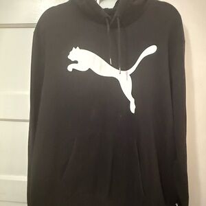 Puma Black Hoodie with White Puma Logo